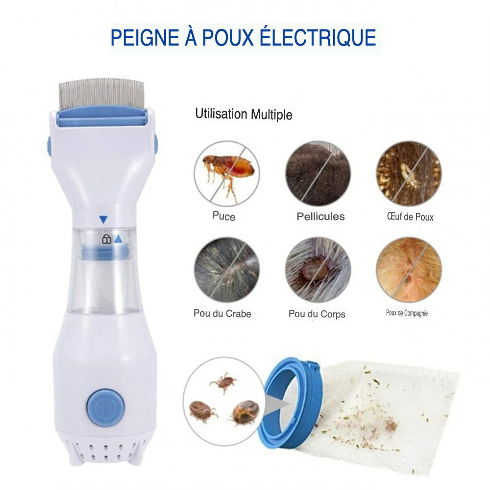 Peigne anti-poux électrique universel